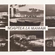 RF34 -Carte Postala- Noaptea la mamaia, circulata, format lung, circulata 1966