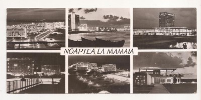 RF34 -Carte Postala- Noaptea la mamaia, circulata, format lung, circulata 1966 foto