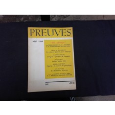 REVISTA PREUVES NR.162/1964 (CU ARTICOLE DE DENIS DE ROUGEMONT, JEAN RABAUT, VLADIMIR DEDIJER SI ALTII, TEXT IN LIMBA FRANCEZA)