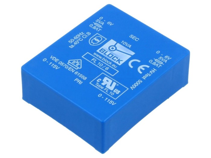 Transformator PCB 10VA, 115VACx2