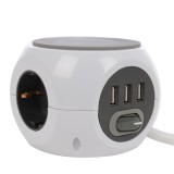 Prelungitor Unitec 3 prize + 3 USB, 3680 W