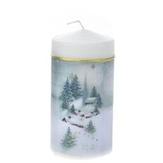 Lumanare decor Snowing 7 x 14 cm