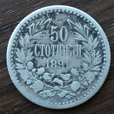 Moneda argint Bulgaria - 50 Stotinki 1891