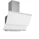 Hota decorativa Studio Casa Moderna Turbo Wh 60 cm, Sticla cu rama de inox , Putere de absorbtie 381 m3/h, Alb