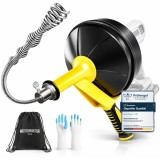Cumpara ieftin Spirala de desfundat tevi MEISTERFAKTUR, 7.5m, atasament bormasina, Heavy-Duty, negru/galben