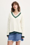 Superdry pulover culoarea bej, călduros, W6110668A-71D