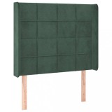 Cumpara ieftin Tablie pat cu aripioare verde inchis 93x16x118/128 cm catifea