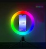 Lampa Circulara eLIVE JY-16RGB PRO, Tip Ring Light 26cm, Telecomanda, 170cm, Cu cap