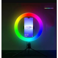 Lampa Circulara eLIVE JY-16RGB PRO, Tip Ring Light 26cm, Telecomanda, 170cm