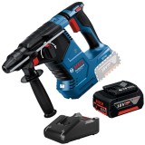 Bosch GBH 18V-24 C + GBA + GAL 18V-40 - Rotopercutor SDS-Plus 2.4 J + Set 1 acumulator si incarcator Li-Ion 18 V 4 Ah