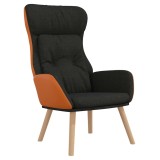 Cumpara ieftin Scaun de relaxare, negru, textil si PVC