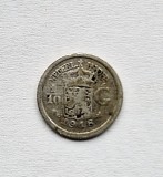Indiile Olandeze de Est 1/10 Gulden 1918 moneda din argint km # 311 AG. 720 Wilhelmina, Asia