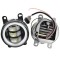 Set 2 proiectoare ceata LED Dacia, Renault, Nissan cu angel eyes, lumina alb+galben, 90mm, 30W, 12/24V mufa H11, H8