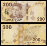 KYRGYZSTAN █ bancnota █ 200 Som █ 2023 █ SERIE NOUA █ UNC █ necirculata