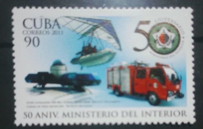Cuba 2011 mașină, mașină de pompieri serie 1v neștampilată