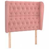 Cumpara ieftin Tablie de pat cu aripioare, roz, 93x23x118/128 cm, catifea
