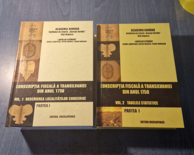 Conscriptia fiscala a Transilvaniei din anul 1750 Ladislau Gyemant 2 volume foto