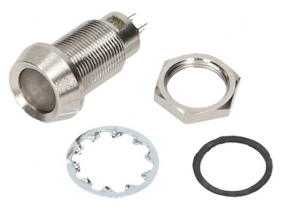 Lampă de control LED roșie 24-28VDC &amp;Oslash;12,7mm IP67 foto