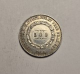 Brazilia 500 Reis 1865 Piesa Frumoasa de Colectie, America Centrala si de Sud