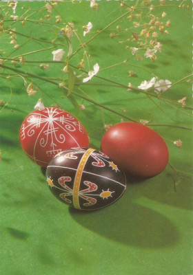 Ungaria, carte postala, felicitare de Pasti, circulata in Romania, 1991 foto