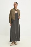 Answear Lab jacheta de bumbac culoarea verde, de tranzitie, oversize