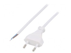 Cablu CEE 7/16 2x0,5mm2 PVC 1,6m alb 2,5A foto