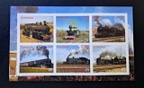Ichkeria 2002 - Mini-Coliță Filatelică &bdquo;Locomotive cu Abur Istorice&rdquo; (Locomotives / Steam Trains) 6 Valori Neștampilat - Cod: -SW13