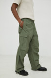 Cumpara ieftin Samsoe Samsoe pantaloni de bumbac culoarea verde, drept