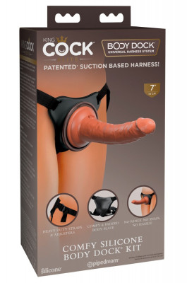 Strap On Femei, King Cock, Comfy Silicone Body Dock Kit foto