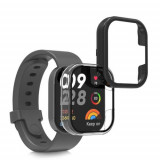 Set 2 huse kwmobile pentru Xiaomi Redmi Mi Watch Lite/Redmi Watch 3, Plastic, Transparent/Negru, 60919.01