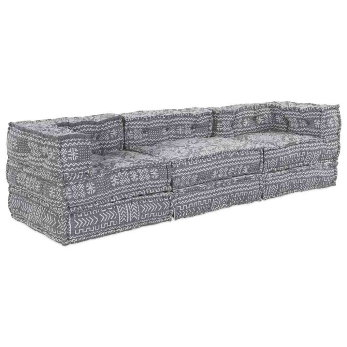 vidaXL Pernă 3 pcs Gri deschis 70 x 70 x 54 cm Poliester