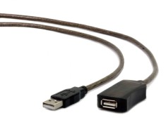 CABLU USB GEMBIRD prelungitor, USB 2.0 (T) la USB 2.0 (M), 10m, activ (permite folosirea unui cablu USB lung), black &quot;UAE-01-10M&quot; (timbru verde 0.08 l
