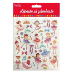 Abtibilduri DACO, Lipeste si Zambeste, Model Balerine, Multicolor, 41 Buc/Set, Autocolante Copii, Stickere Decorative, Stickere pentru Copii, Set de A