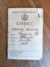 Livret de Serviciu Militar 1939 + Permis militar / CD1P foto