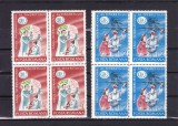 ROMANIA 1985 LP 1121 ANUL INTERNATIONAL AL TINERETULUI BLOCURI DE 4 TIMBRE MNH, Nestampilat