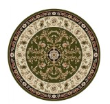 Covor Rotund Model Lotos 523-310, Marime 80 x 80 cm, Verde, Inaltime Fir 8 mm, Antialergic, Polipropilena, Living, Dormitor, Sufragerie, Birou