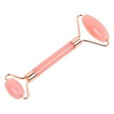 Roller de masaj facial cu piatra de cuart trandafiriu, dublu, 14,5 cm, CMCLASS