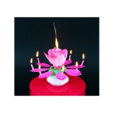 Lumanare aniversara muzicala Lotus-Culoare Roz
