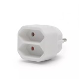 Distribuitor Dublu Priza Perete cu Impamantare Delight 2x Euro CEE 7/7, 10A, 2500W, Protectie Copii