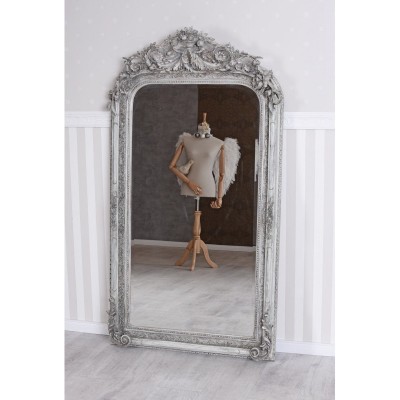 Oglinda baroc din cristal cu rama gri antichizat cu decoratiuni CAT216H foto