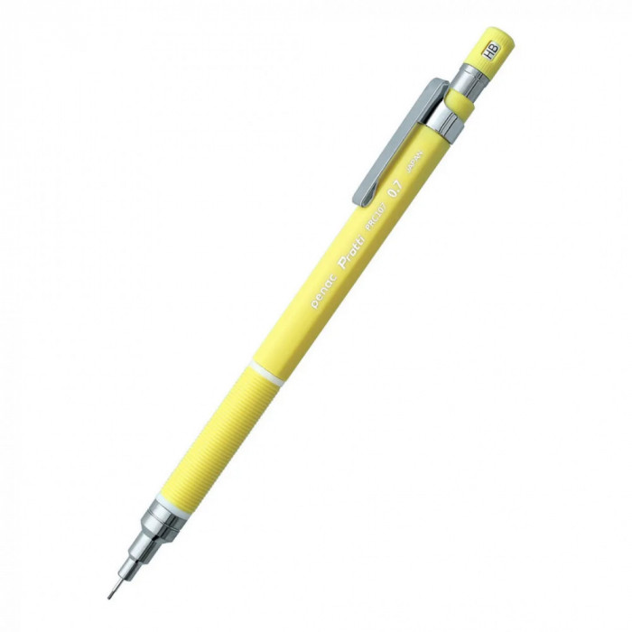 Creion Mecanic Profesional Penac Protti Prc-107, 0.7mm, Con Metalic, Varf Retractabil, Galben, In Bl