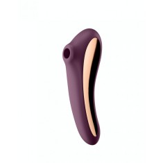 Stimulator Dual Kiss Air Pulse+Vibrator Silicon USB Red Wine