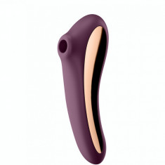 Stimulator Dual Kiss Air Pulse+Vibrator Silicon USB Red Wine