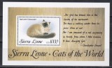 Sierra Leone 1993 - Pisici, Colita, MNH, Nestampilat