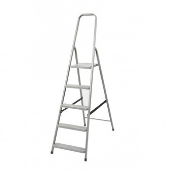 Scara aluminiu pliabila, 5 trepte, platforma, 125kg, Strend Pro D5 foto