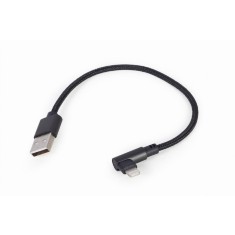 CABLU alimentare si date GEMBIRD, pt. smartphone, USB 2.0 (T) la Lightning (T) 90 grade, 0.2m, negru, &amp;quot;CC-USB2-AMLML-0.2M&amp;quot; (timbru verde 0.0