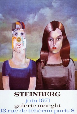 Saul Steinberg - Cuplu - Afis vintage, 1971 foto