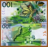 !!! KBA GIORI - TEST NOTE = FLUTURE , 001 CASH CYCLE - UNC / SPECIMEN