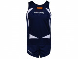 Compleu alergare barbati Givova Kit Sparta, blu-white, XL