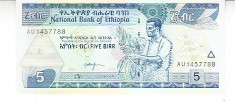 B11 4 - Bancnota fosrte veche - Etiopia - 5 birr - 2006